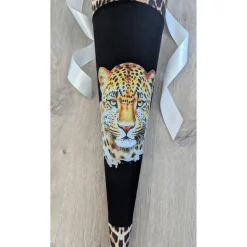 Schultüte Leopard, Gepard, Zuckertüte 70cm Stoff, Stickereien, Name inklusive
