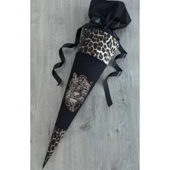 Schultüte Leopard, Gepard, Zuckertüte 70cm Stoff, Stickereien, Name inklusive