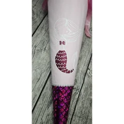 Schultüte Meerjungfrau aus Stoff / 70cm für Mädchen I Mittelteil rosa I mit Spitze pink