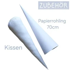 Schultüte Meerjungfrau aus Stoff / 70cm für Mädchen I Mittelteil rosa I mit Spitze rosa