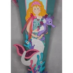 Schultüte Meerjungfrau  „Molly“ 6-eckig 85cm