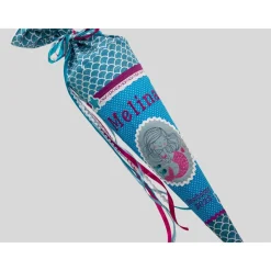 Schultüte Meerjungfrau Stern, Muschel, Glitzer Schuppenstoff