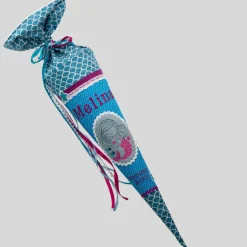 Schultüte Meerjungfrau Stern, Muschel, Glitzer Schuppenstoff