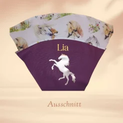 Schultüte mit Namen / Vorschultüte mit Namen, Geschwister Schultüte - Pferd metallic