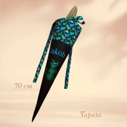 Schultüte mit Namen / Vorschultüte mit Namen, Geschwister Schultüte - Gestapelte Dinos personalisierbar