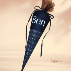 Schultüte mit Namen / Vorschultüte mit Namen, Geschwister Schultüte - Zahlen schwarz