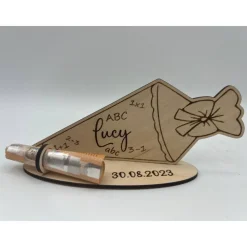 Schultüte mit Wunschname aus Holz – Personalisiertes Geldgeschenk zur Einschulung & Kindergarten Abschied