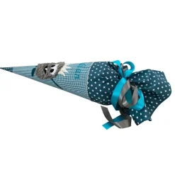 Schultüte Monster in petrol, Schultüte Stoff mit Namen, Stoff-Schultüte, Schultüte Jungen,