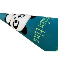 Schultüte Panda, Zuckertüte in petrol mit Namen bestickt für Step by Step Schulranzen