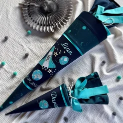 Schultüte passend zum ergobag Schulranzen Raumfahrbär, Astronaut, Space, Weltall, Weltraum, 70 cm oder 85 cm