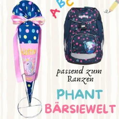 Schultüte passend zum Ranzen PhantBärsiewelt von Ergobag | verschiedene Applikationen | Einschulung