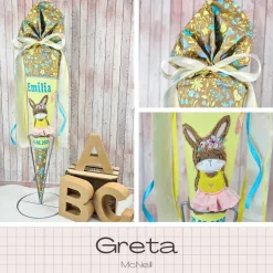 Schultüte passend zum Ranzen Greta von McNeill | Zuckertüte 70 cm bestickt | Einschulung