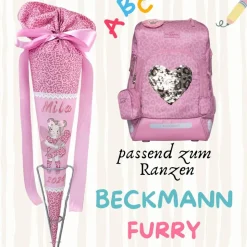 Schultüte passend zum Ranzen Furry von Beckmann | Zuckertüte 70 cm bestickt | Einschulung