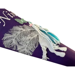 Schultüte Pegasus in lila,  Zuckertüte mit Namen bestickt, Mädchen Schultüte aus Stoff