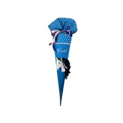 Schultüte Pferd blau; passend zu Step by Step Ranzen Horse Lima, Stoff-Schultüte für Mädchen