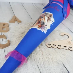 Schultüte Pferd Royalblau Pink mit Glitzer Tüll 70cm 85cm   *personalisierbar Step by Step Butterfly Nigh