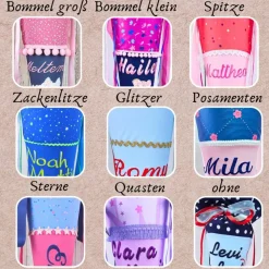 Schultüte Pferdekopf mit Name – Dunkelgrau/Mauve Tupfen – Personalisierte Zuckertüte zur Einschulung – 100% handgemacht & Baumwolle