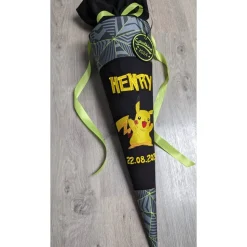 Schultüte Pokemon, Pikachu, Step by Step, Zuckertüte 70cm Stoff, Stickereien, Name inklusive