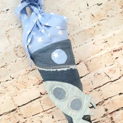 Schultüte "Rakete", 50 cm, Zuckertüte, Jeans Upcycling,