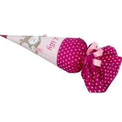 Schultüte Reh in rosa/pink, Schultüte Stoff, Stoff-Schultüte für Mädchen