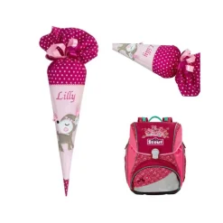 Schultüte Reh in rosa/pink, Schultüte Stoff, Stoff-Schultüte für Mädchen