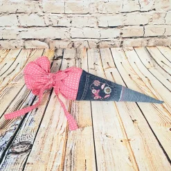 Schultüte "Schmetterling", 35 cm, Zuckertüte, Jeans Upcycling, Geschwistertüte