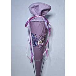 Schultüte Schmetterling personalisierbar – Zuckertüte mit Stickerei, 70 cm, Erinnerungsgeschenk