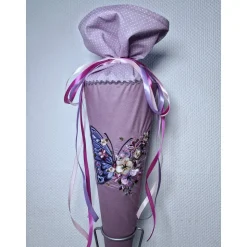 Schultüte Schmetterling personalisierbar – Zuckertüte mit Stickerei, 70 cm, Erinnerungsgeschenk