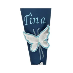 Schultüte Schmetterling, Zuckertüte aus Stoff mit 3D Schmetterlingen, Schultüte für Mädchen