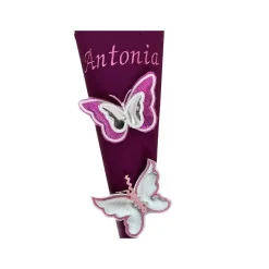 Schultüte Schmetterling, Zuckertüte aus Stoff mit 3D Schmetterlingen, Schultüte für Mädchen