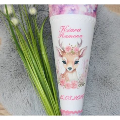 Schultüte.  Schultüte Baumwolle. Schultüte Rehkitz