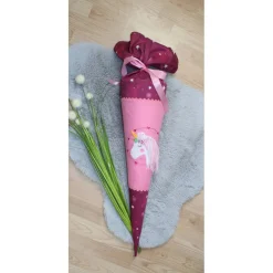 Schultüte.  Schultüte Baumwolle. Schultüte Einhorn. Schultüte Mädchen.