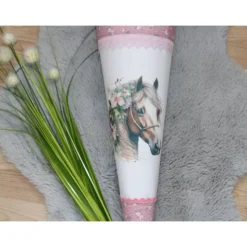 Schultüte.  Schultüte Baumwolle. Schultüte Pferd.  Schultüte Mädchen