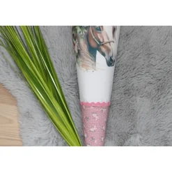 Schultüte.  Schultüte Baumwolle. Schultüte Pferd.  Schultüte Mädchen