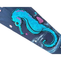 Schultüte Seepferdchen, Zuckertüte dunkelblau mit Namen bestickt, Stoff-Schultüte