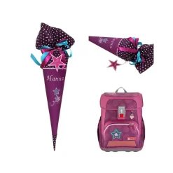 Schultüte Sterne  passend zu Step by Step Ranzen Glamour Star Astra, Stoff-Schultüte mit Namen