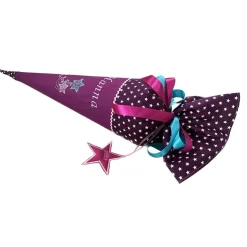 Schultüte Sterne  passend zu Step by Step Ranzen Glamour Star Astra, Stoff-Schultüte mit Namen