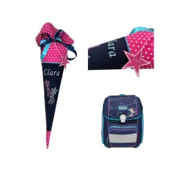 Schultüte Sterne  passend zu Step by Step Ranzen Glamour Star Astra, Stoff-Schultüte mit Namen