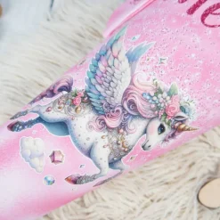Schultüte Stoff + Tüll Alicorn Pegasus rosa Pink  Tüll  70cm 85cm   *personalisierbar und mit Kisseninlet