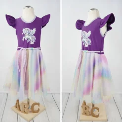 Schultüte Stoff + Tüll Alicorn Pegasus Lila Bunt Glitzer  70cm 85cm   *personalisierbar und mit Kisseninlet