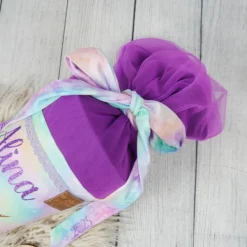 Schultüte Stoff + Tüll Alicorn Pegasus Bunt Lila Tüll  70cm 85cm   *personalisierbar und mit Kisseninlet