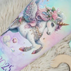 Schultüte Stoff + Tüll Alicorn Pegasus Bunt Lila Tüll  70cm 85cm   *personalisierbar und mit Kisseninlet