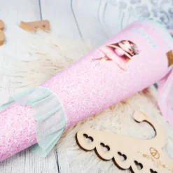 Schultüte Stoff + Tüll Ballerina Glitzer Rosa Mint 70cm 85cm   *personalisierbar und mit Kisseninlet
