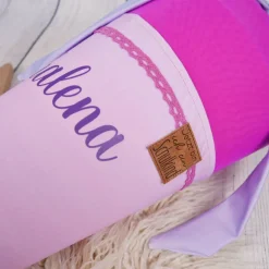 Schultüte Stoff + Tüll Meerjungfrau und Schildkröten Flieder PinkTüll  70cm 85cm   *personalisierbar und mit Kisseninlet
