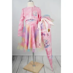 Schultüte Stoff + Tüll Monddrache Glitzer Regenbogen bunt   70cm 85cm   *personalisierbar und mit Kisseninlet