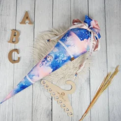 Schultüte Stoff Astronauten Mädchen *personalisierbar und mit Kisseninlet