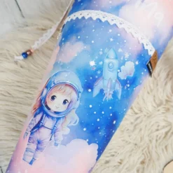 Schultüte Stoff Astronauten Mädchen *personalisierbar und mit Kisseninlet