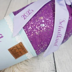 Schultüte Stoff Ballerina Fee Schmetterlinge Lila mint Rosa mit Tüll 70cm 85cm   *personalisierbar und mit Kisseninlet