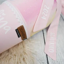 Schultüte Stoff Ballerina Hase Rosa Regenbogen Glitzer  Tüll 70cm 85cm   *personalisierbar und mit K