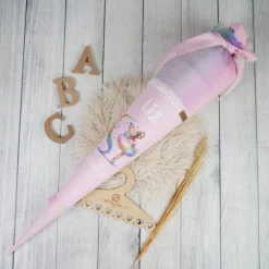 Schultüte Stoff Ballerina mit Schmetterlingen Regenbogen Glitzer  Tüll 70cm 85cm   *personalisierbar und mit Kisseninlet